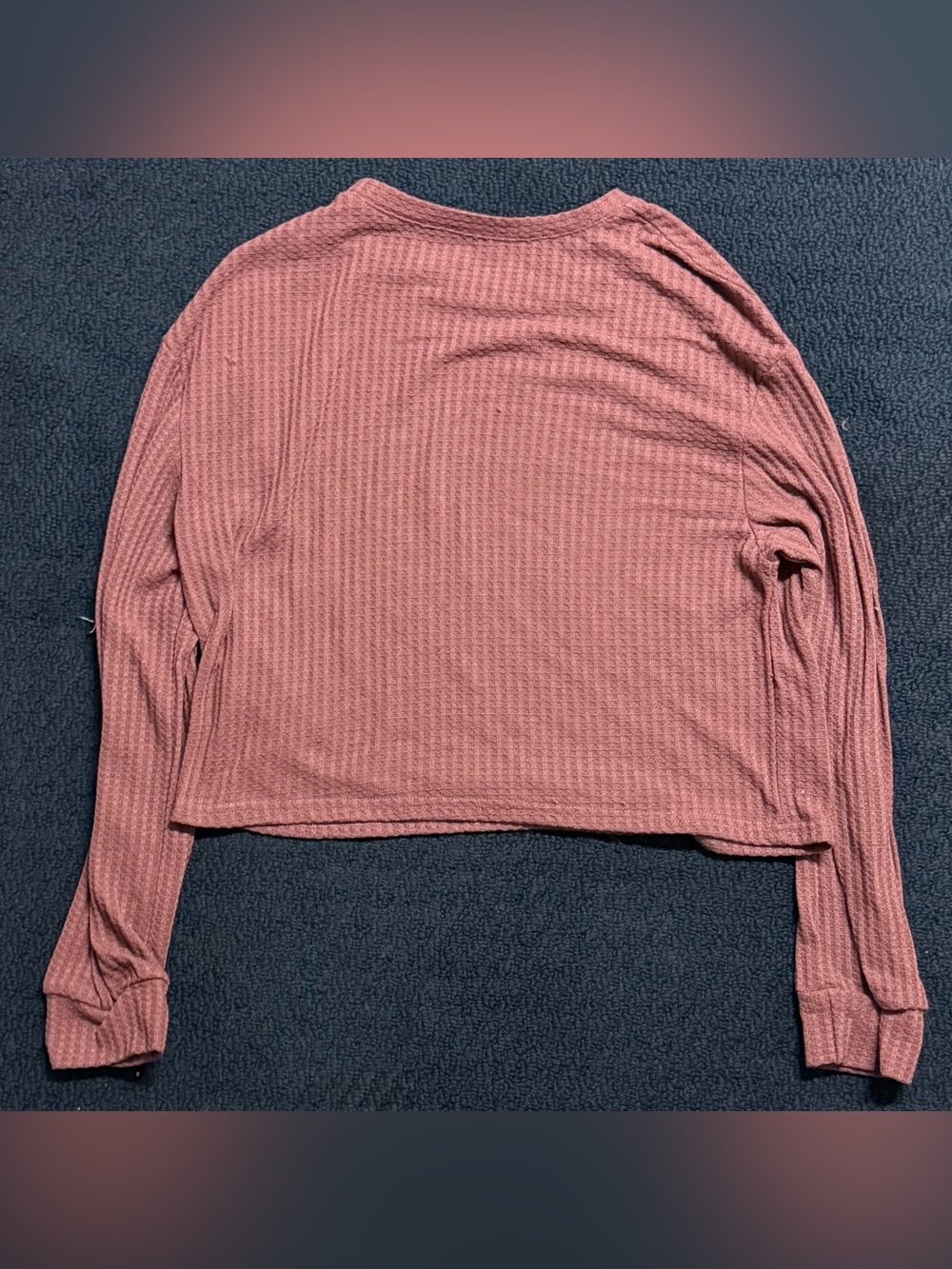 Women's Long-Sleeve Waffle Tee in Dusty Rose - Picture 2 of 3